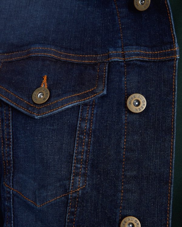 Veste en jean stone poches poitrine bleu