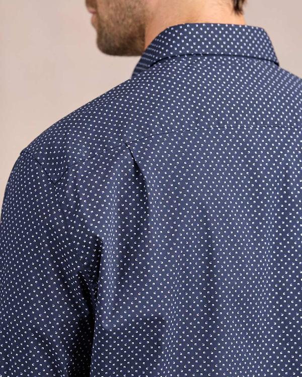 Chemise à micro motifs bleu