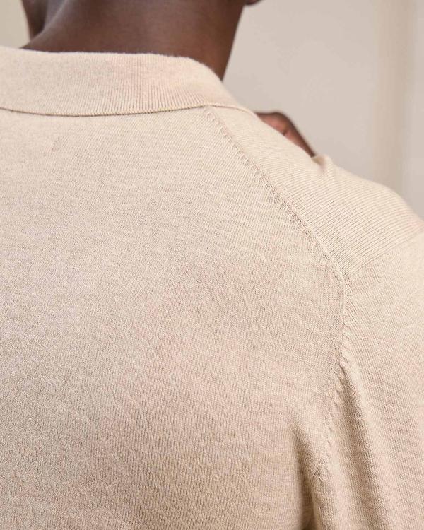 Pull col polo Gaspar beige