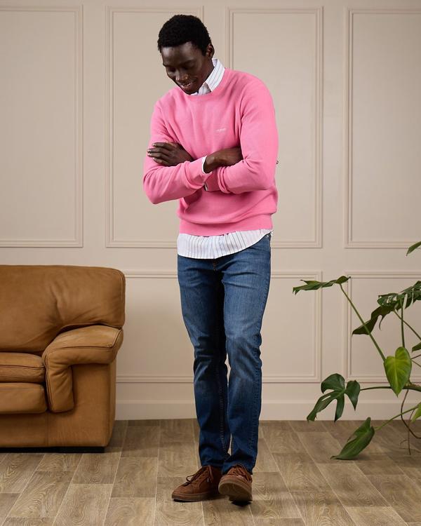 Pull nid d'abeille rose