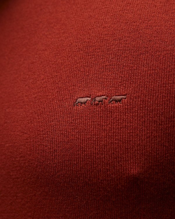 Pull Achille à col rond manches longues en coton et cachemire rouge Pull Achille à col rond manches longues en coton et cachemire rouge