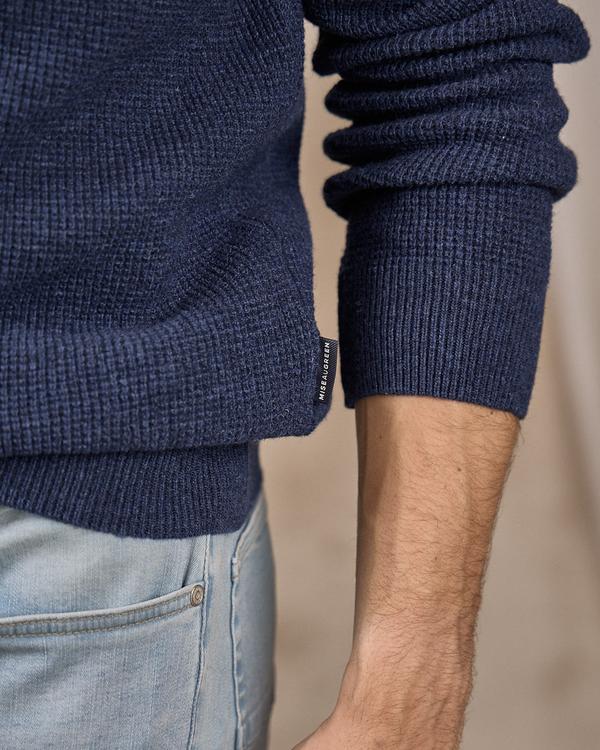 Pull point grain de riz bleu