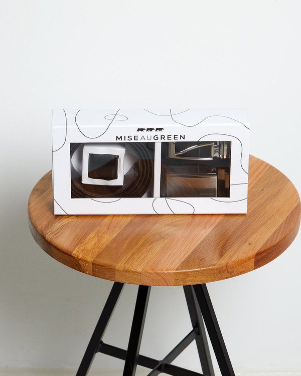 Coffret cadeau ceinture deux boucles noir