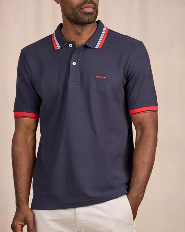 Polo à contraste bleu