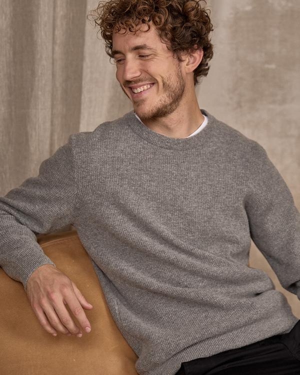 Pull point grain de riz gris