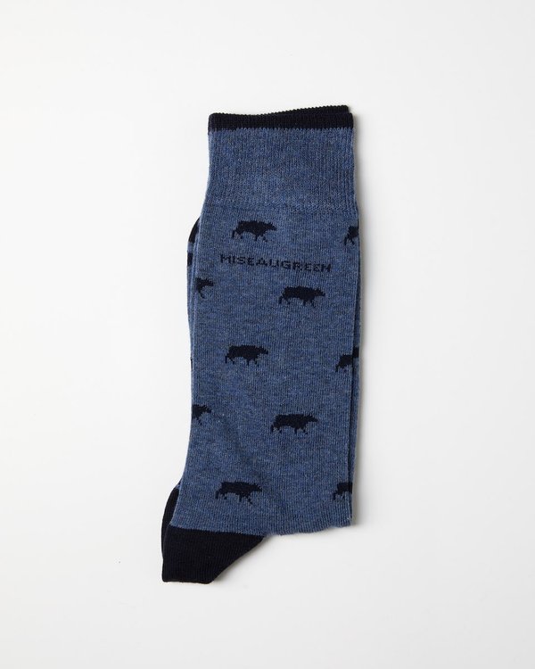 Chausettes à motifs petites vaches bleu