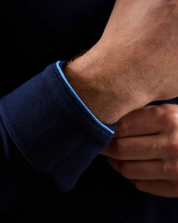 Polo manches longues George bleu