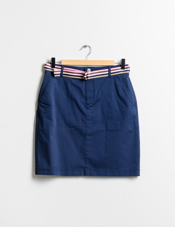 Jupe droite unie coton et élasthanne bleu Jupe droite unie coton et élasthanne bleu