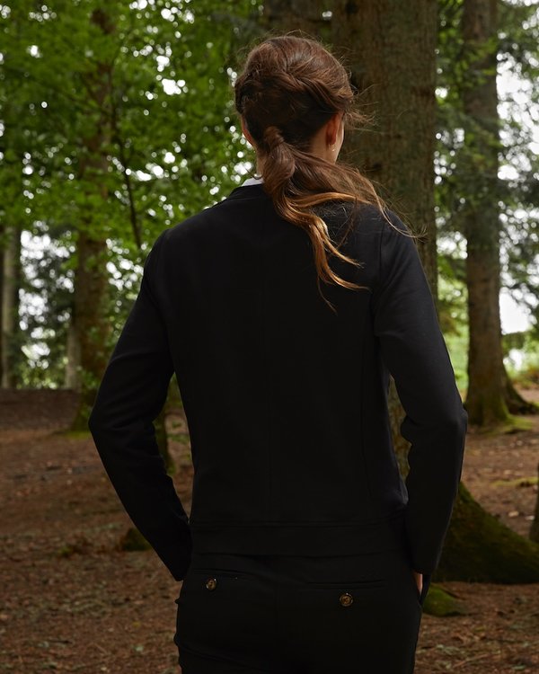 Cardigan zippé bi-matière matelassé et molleton noir Cardigan zippé bi-matière matelassé et molleton noir