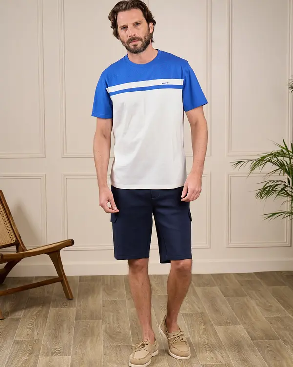 T-shirt colorblock bleu