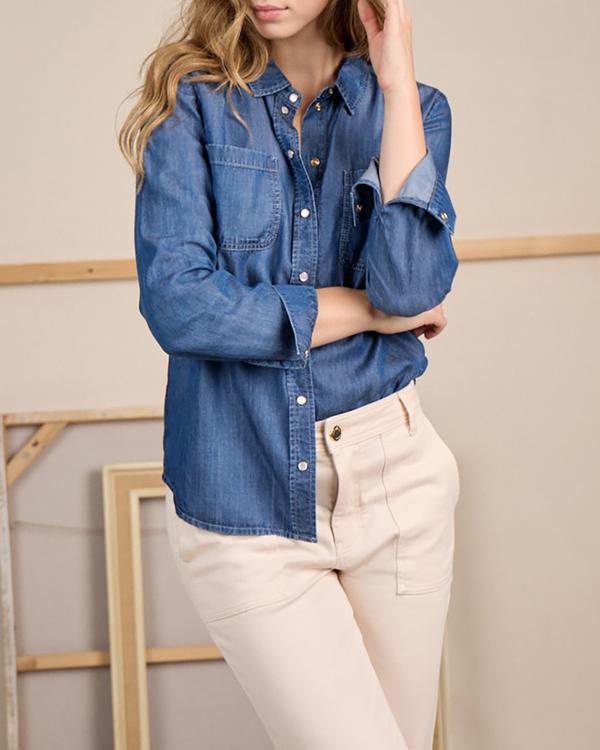Chemise façon denim bleu