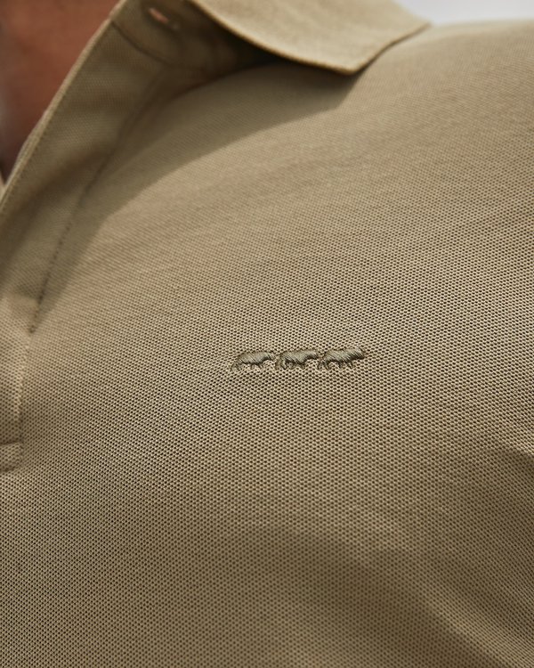 Polo Gaspard manches longues à boutonnière cachée uni en coton blanc