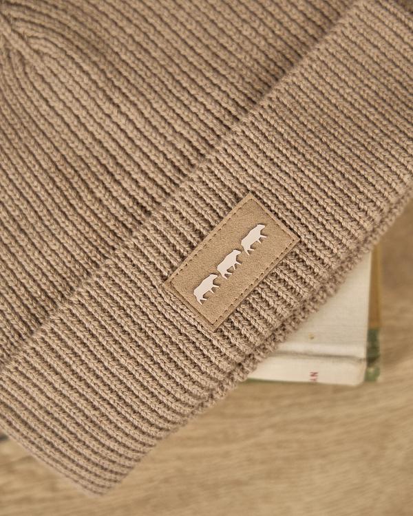 Bonnet en tricot beige