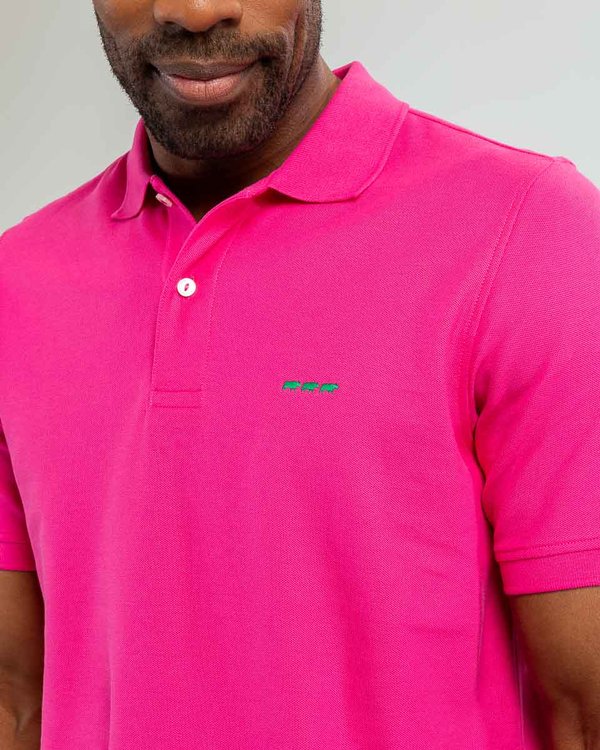 Polo piqué Douglas coupe droite manches courtes uni rose