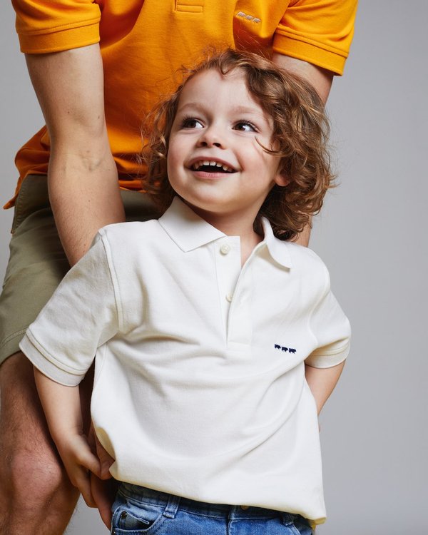 Polo Douglas enfant manches courtes en coton blanc Polo Douglas enfant manches courtes en coton blanc