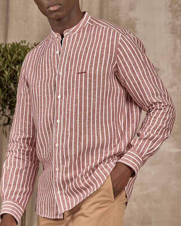 Chemise lin Dalian rouge