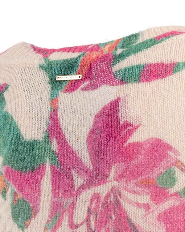 PULL COL V IMPR blanc PULL COL V IMPR blanc