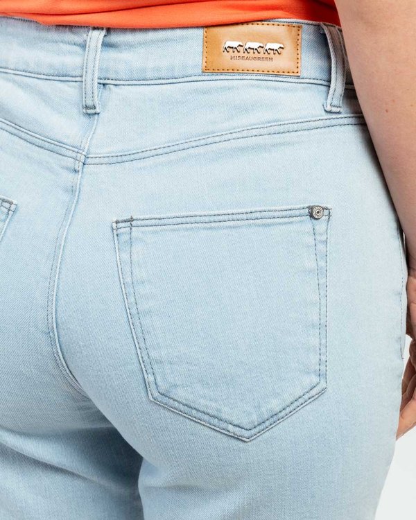 Jean denim slim 7/8 en coton bleu