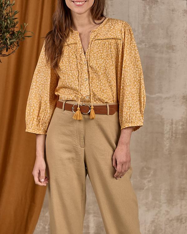 Chemise fleurie jaune