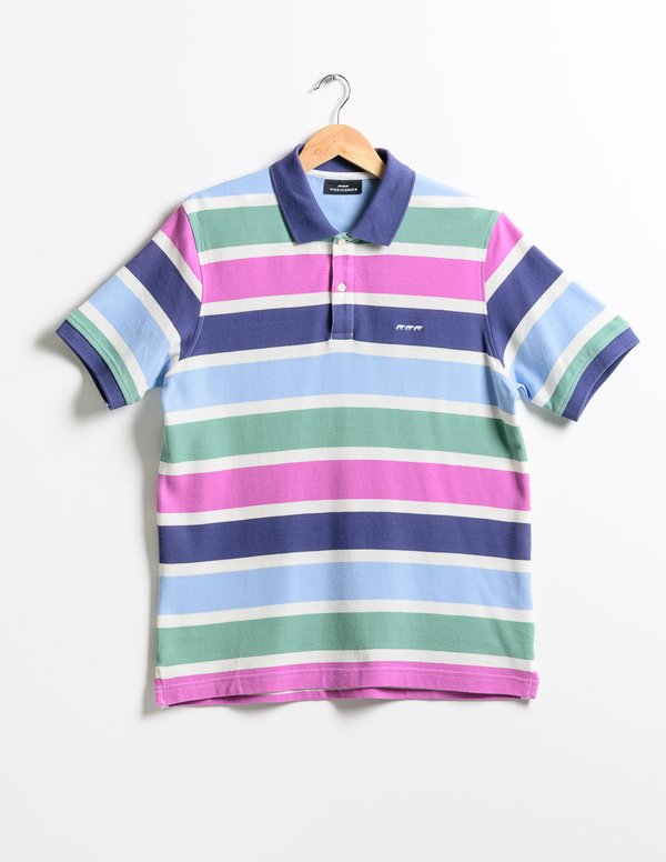 Polo rayé manches courtes regular fit rose