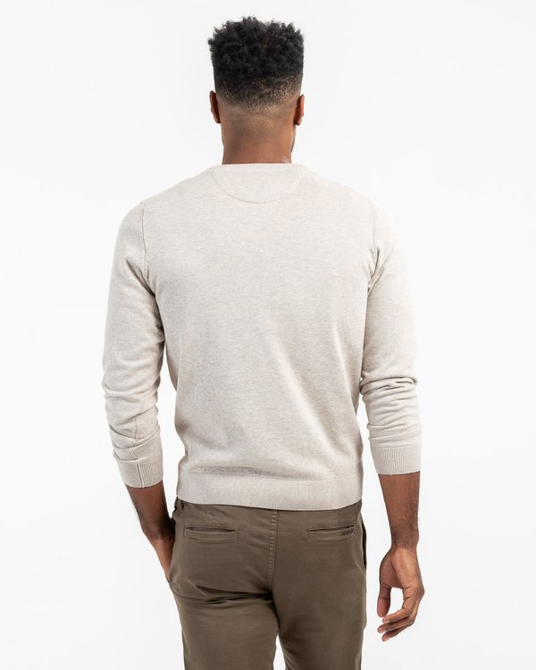 Pull Charlie col V coton Standard 100 by OEKO-TEX® beige Pull Charlie col V coton Standard 100 by OEKO-TEX® beige