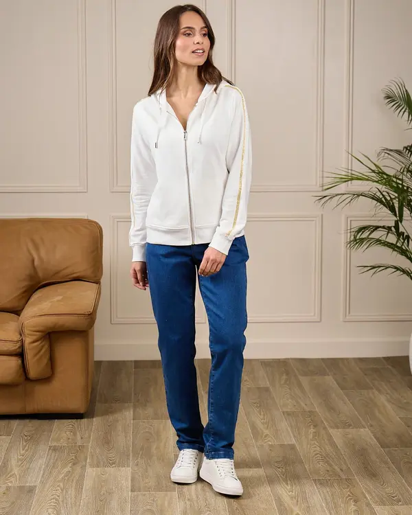 Cardigan à capuche blanc