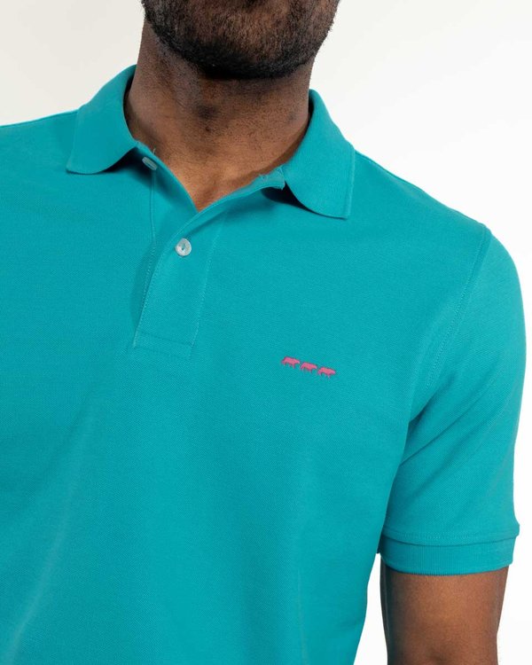 Polo piqué Douglas coupe droite manches courtes uni vert