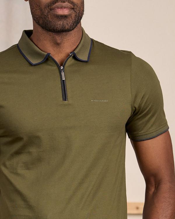 Polo ville zippé vert