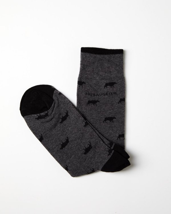Chausettes à motifs petites vaches gris