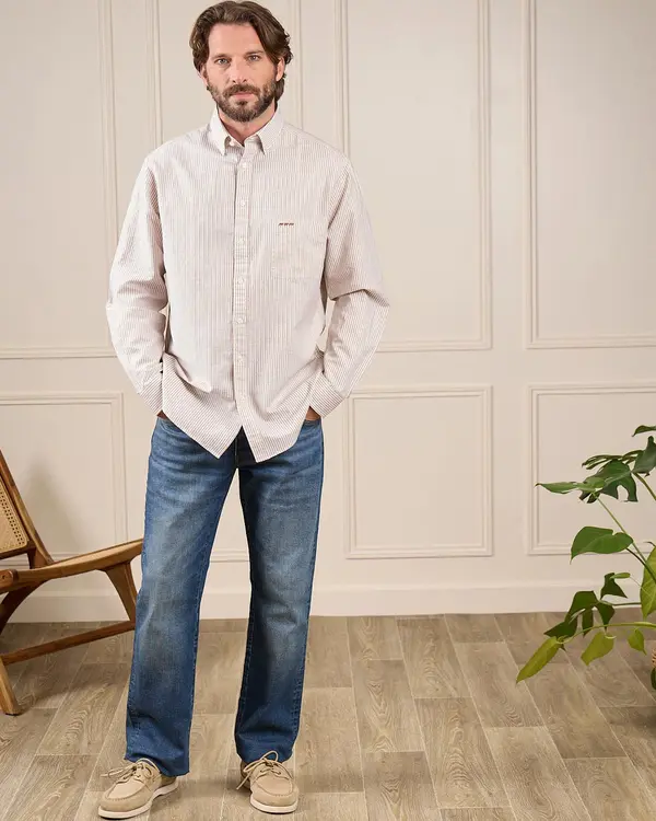 Chemise rayée Garrie beige