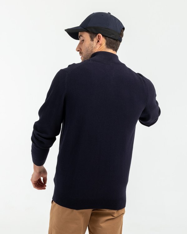 Cardigan uni zippé coton Standard 100 by OEKO-TEX® bleu
