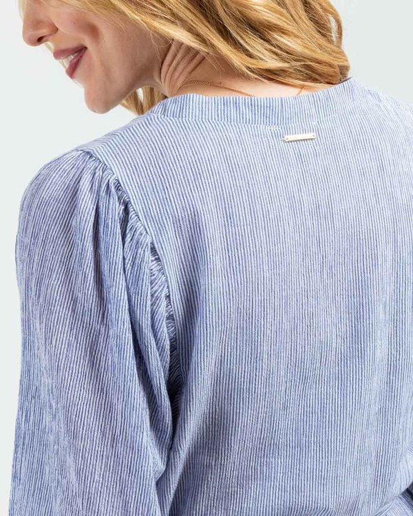Robe seersucker Standard 100 by OEKO-TEX® bleu