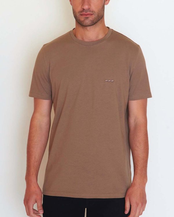 T-shirt modern fit Ethan uni manches courtes col rond coton beige T-shirt modern fit Ethan uni manches courtes col rond coton beige