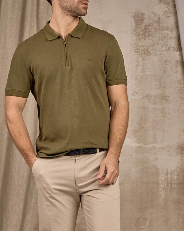 Polo col zippé vert