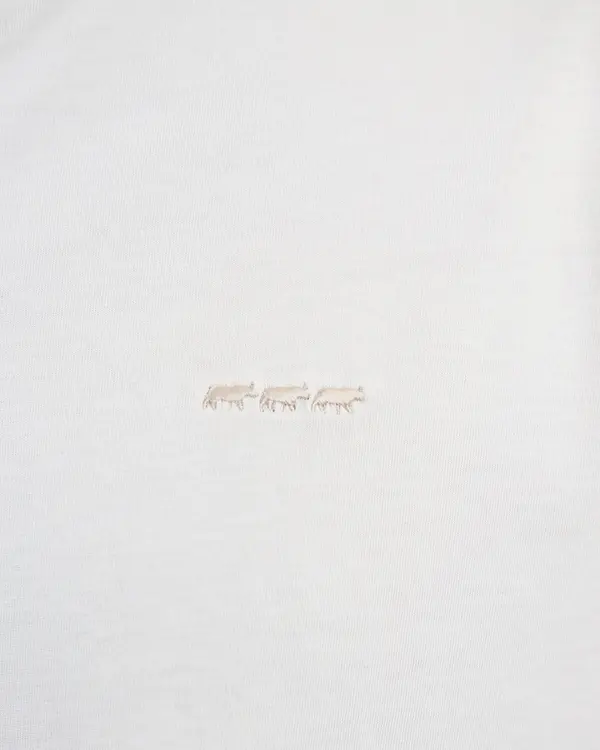 T-shirt col tunisien blanc