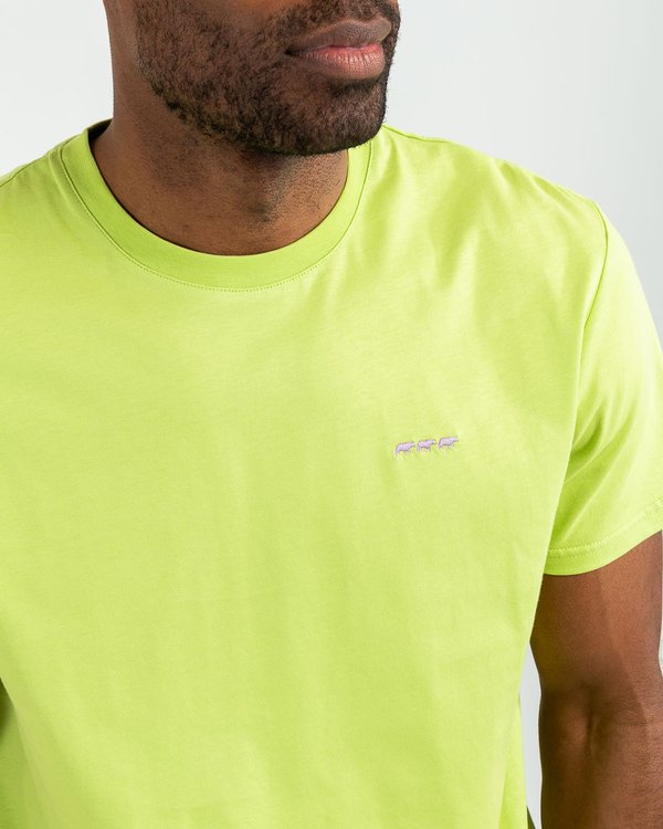 T-shirt modern fit Ethan uni manches courtes col rond coton vert
