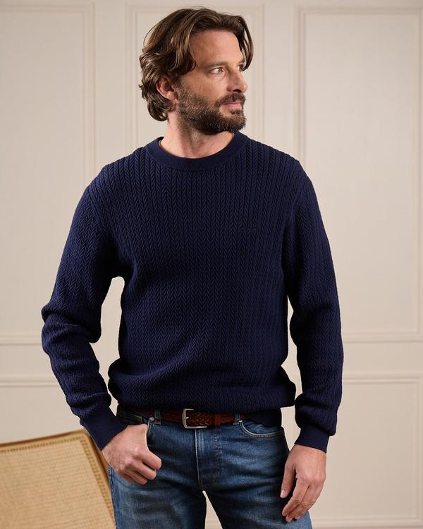 Pull chevrons Galvin bleu