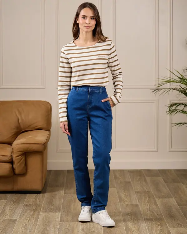 T-shirt marinière beige