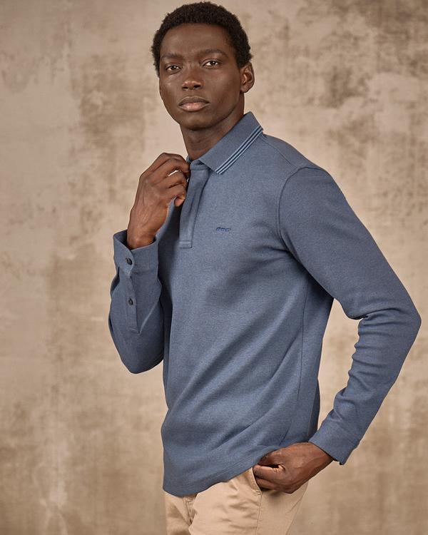 Polo manches longues bleu Polo manches longues bleu