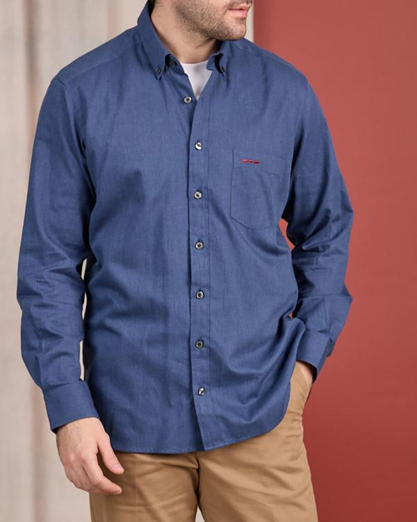 Chemise manches longues bleu