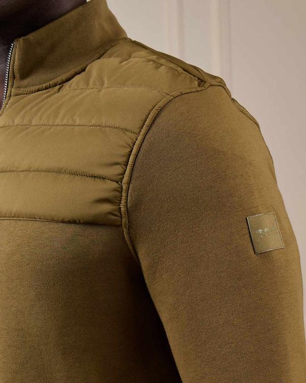 Cardigan bi-matières Gabino vert