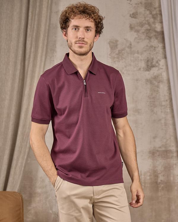 Polo col zippé rouge Polo col zippé rouge