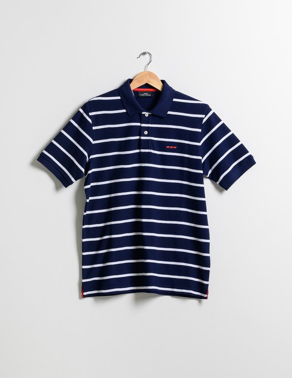 Polo rayé manches courtes regular fit bleu