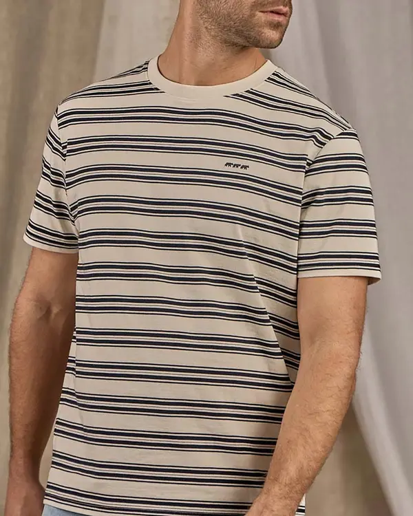 T-shirt à rayures bleu