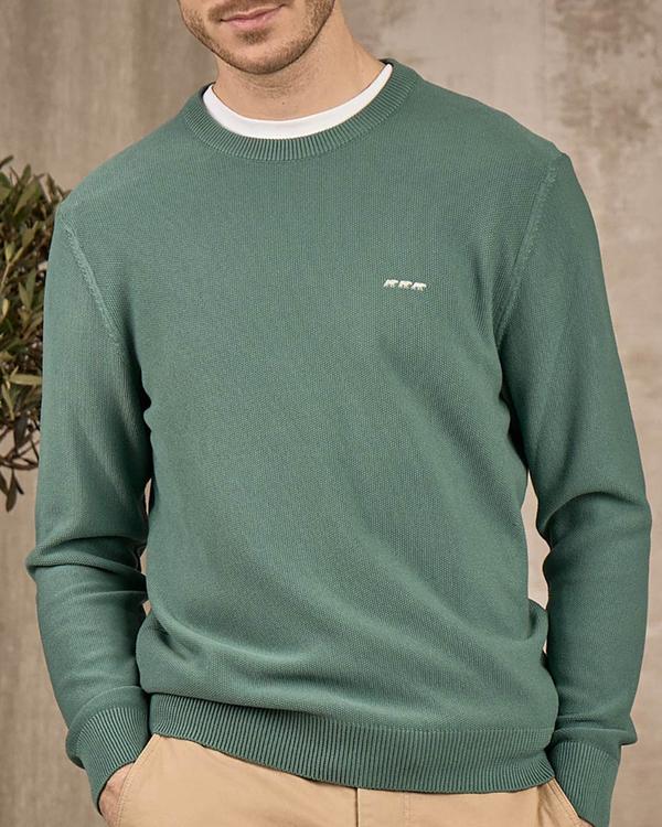 Pull nid d'abeille vert