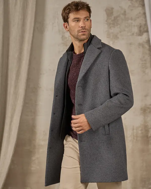 Manteau doudoune intégrée gris