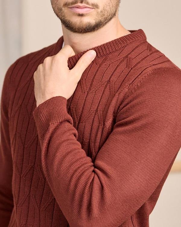 Pull torsadé rouge