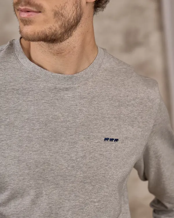 T-shirt col rond gris