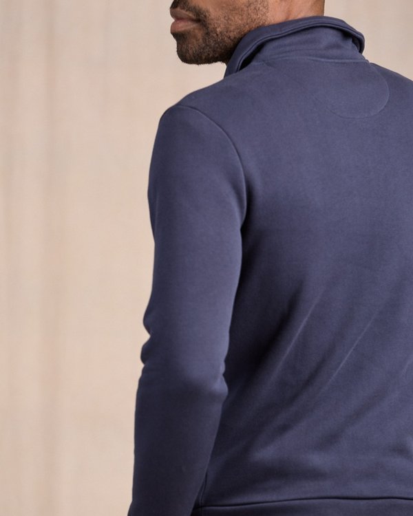 Sweat uni col camionneur bleu Sweat uni col camionneur bleu