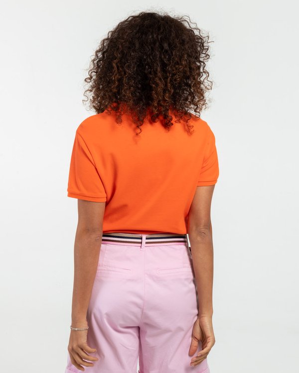 Polo piqué Jeanne manches courtes uni 100% coton orange Polo piqué Jeanne manches courtes uni 100% coton orange